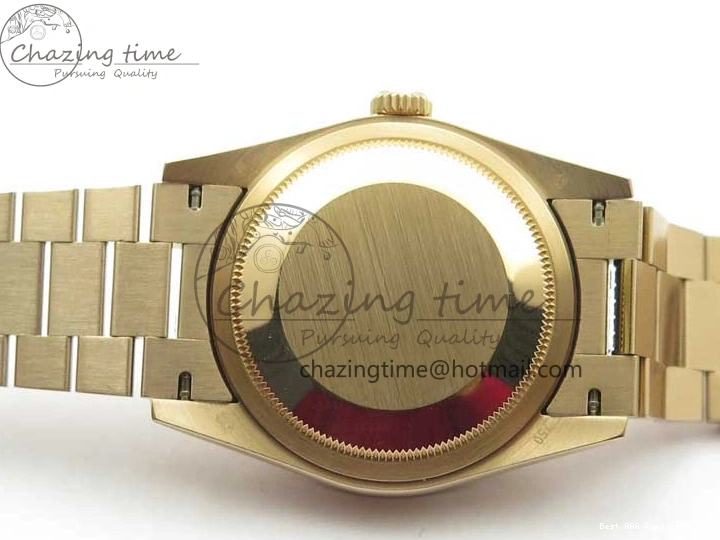 AAA Replica Watches on President A 2689 BP White ComfortFit Crystal Crystal Marker MOP RG Best Edition 128235 Dial Day-Date Bracelet RG 36mm 1218